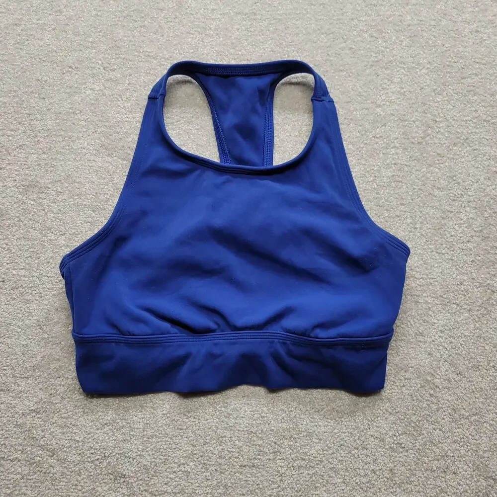 Aerie Chill Play Move Sports Bra Womens Medium Blue Racerback High Support